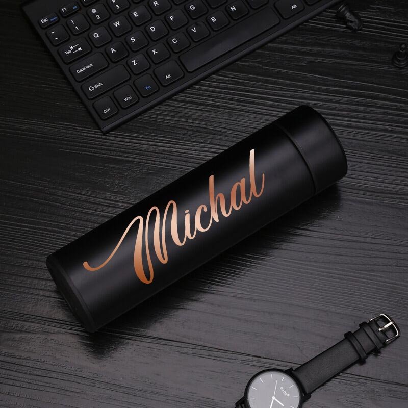 Customized Water Bottle with Temperature Display (500ml, Black