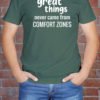 Great Thinks Never come from comfort zones. Vurrka Design your Own T Shirt