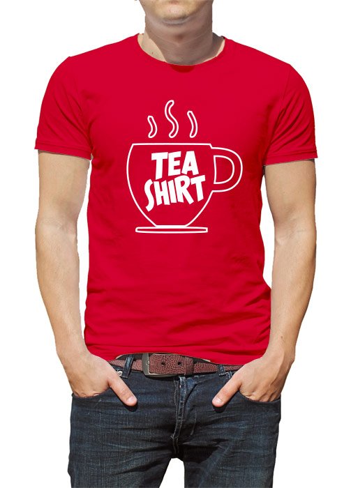 red tea shirt